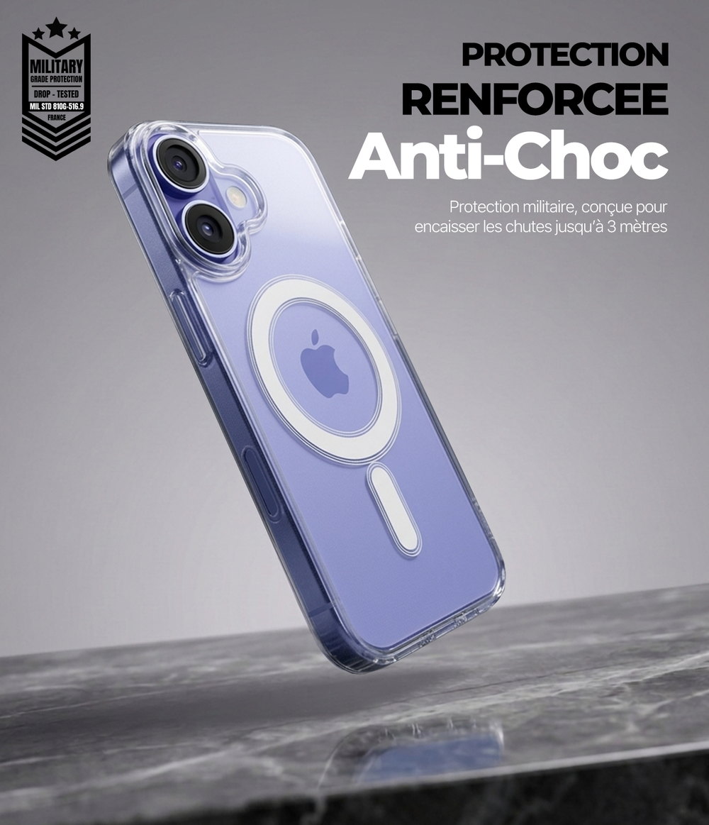 Coque EON anti-choc pour iPhone, coins renforcés
